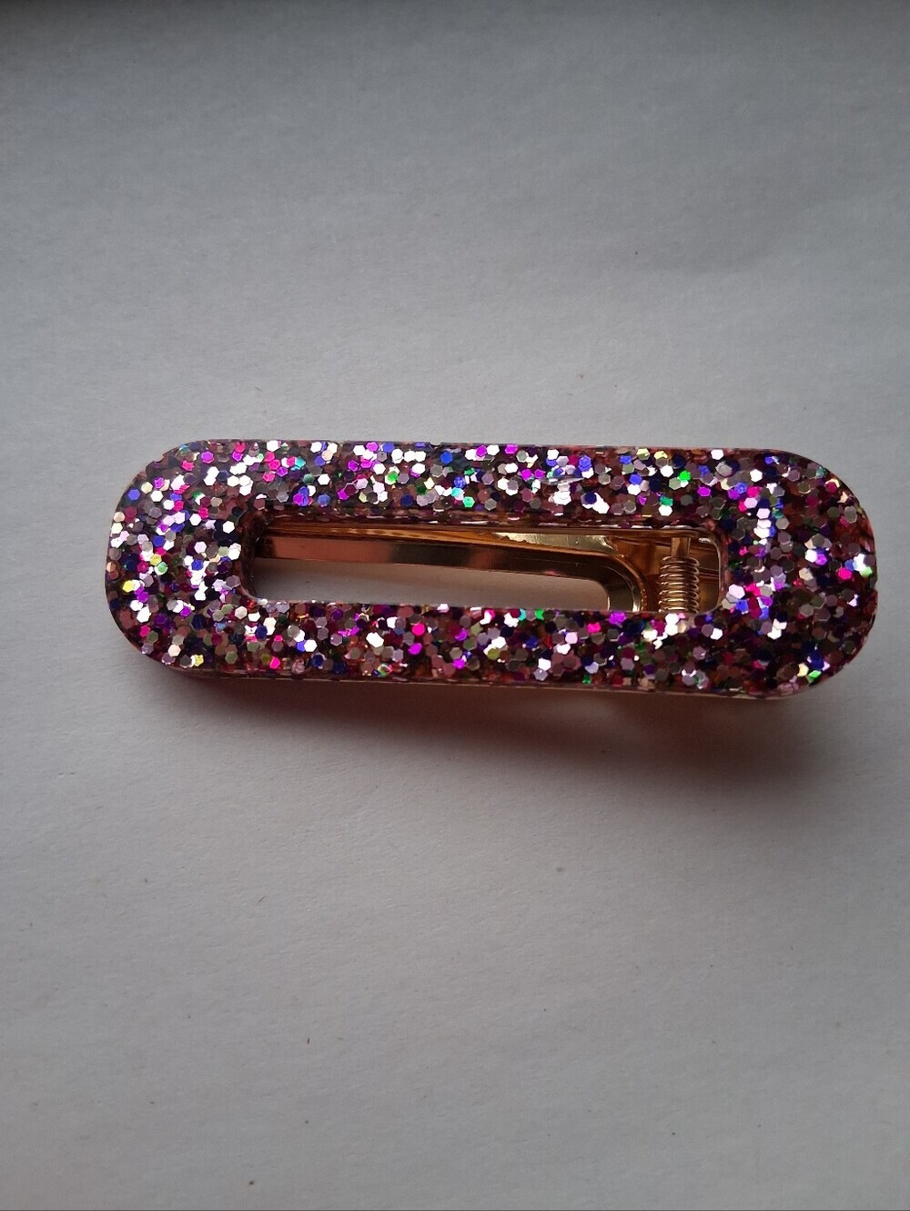 5/$25 Hand Crafted Pink and Gold Glitter Hair Clip